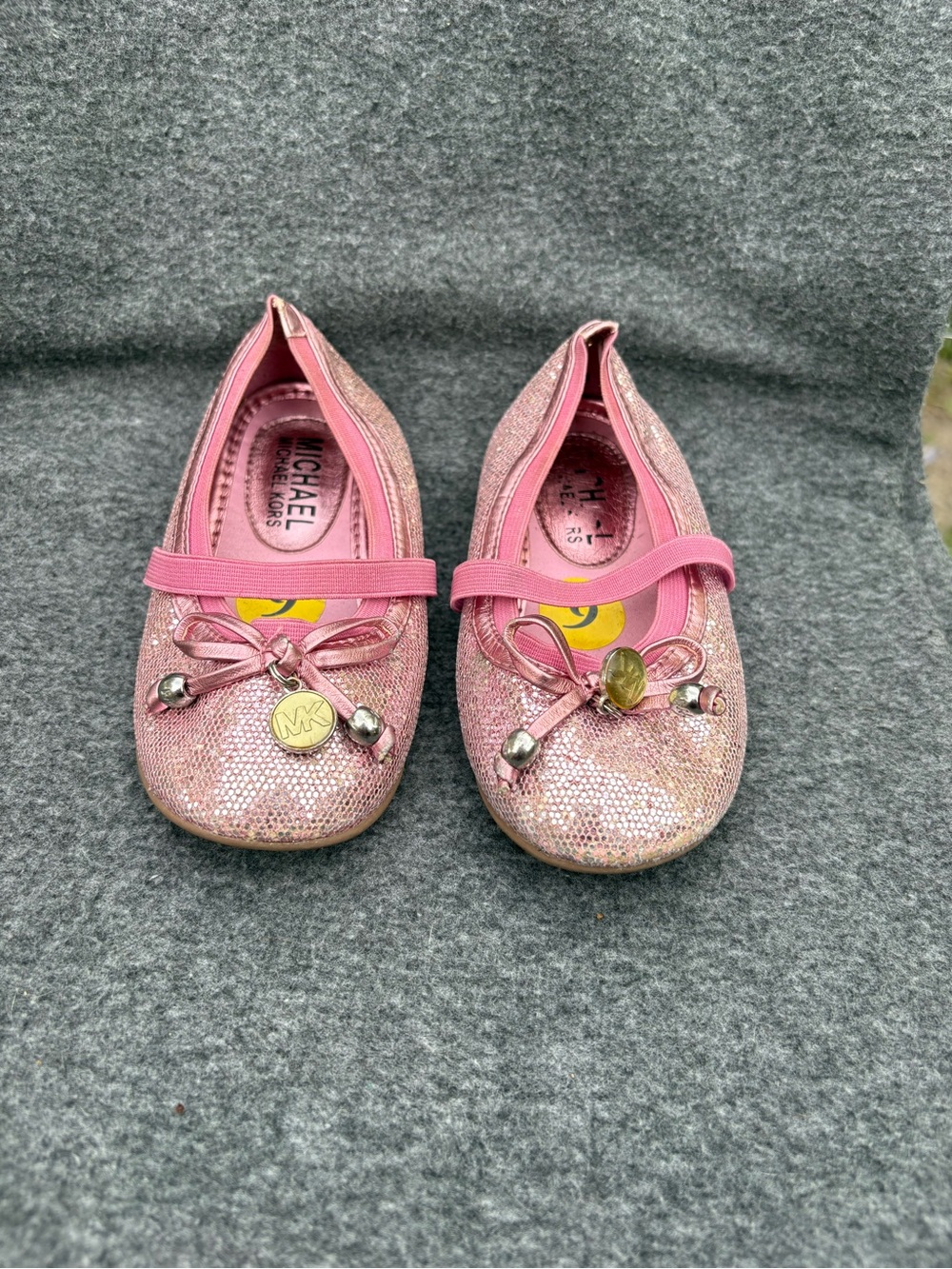 Michael Kors Girls' Rose Pink Glitter Mary Jane Flats
